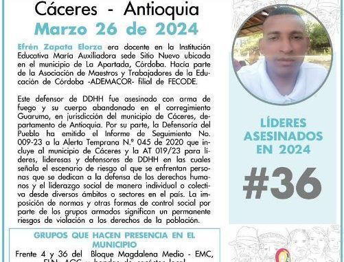 Colombia se desangra día a día con 36 asesinados en 3 meses de 2024